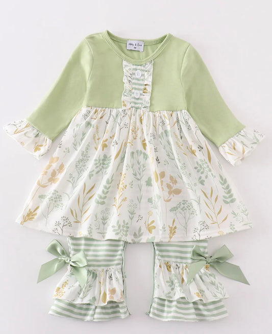 Abby & Evie green romper